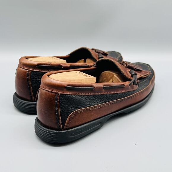 Sperry Shoes Mens 8.5 Brown Black Leather Tassel Loafers Kiltie Slip On Moc Toe - Picture 8 of 12